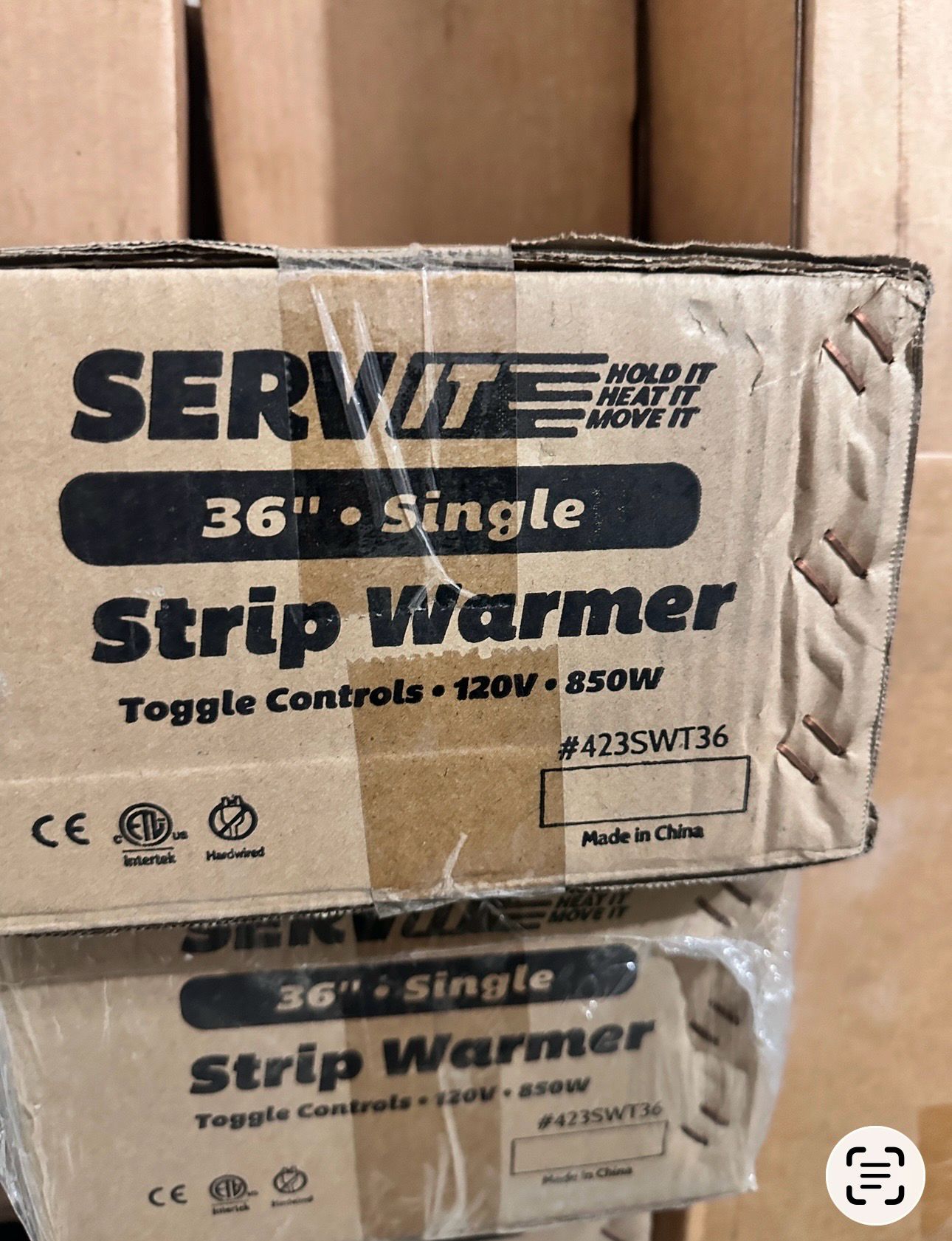 Brand New Condition – ServIt 36” Single Strip Warmer – 120V – 850W – Toggle Control – Model 423SWT36 – Factory Sealed!