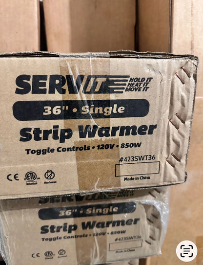 Brand New Condition – ServIt 36” Single Strip Warmer – 120V – 850W – Toggle Control – Model 423SWT36 – Factory Sealed!