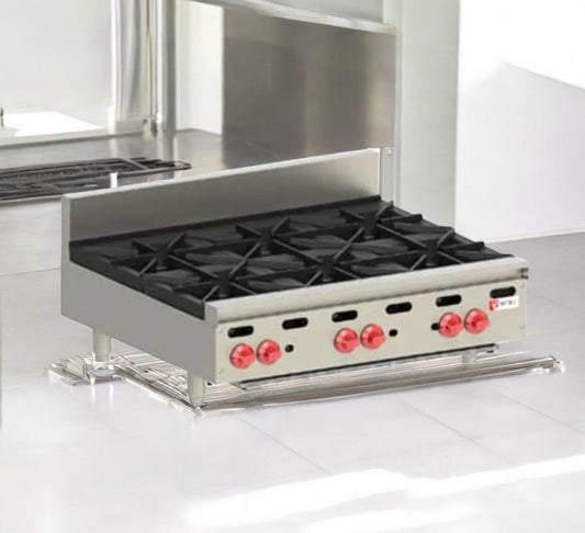 Excellent Condition – Wolf AHP636 36" Gas Hotplate (6 Burners) – Natural Gas – Tested & Working