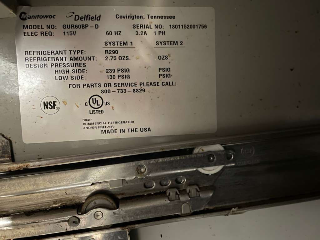 Immaculate Condition – Delfield GUR60BP-D Undercounter Refrigerator – 115V / Single Phase – Fully Tested & Working!