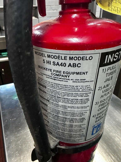 Prime Condition – Buckeye 5 HI SA40 ABC – Commercial Dry Chemical Fire Extinguisher – UL Listed – Fully Inspected & Operational!
