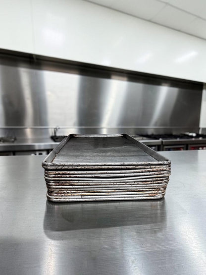 Well-Maintained Condition – Full Size Aluminum Sheet Pans – Commercial Baking Pans – Quantity 13 – Ready for Commercial Use!