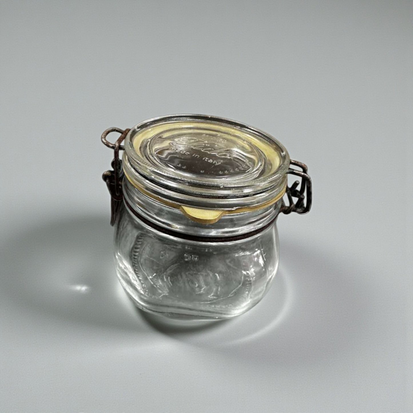 Pristine Condition – Bormioli Rocco Fido 1/2 Liter Glass Jar Set – Airtight Clamp Lid – Made in Italy – One Box – Ready for Use!