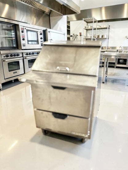 Immaculate Condition – Beverage-Air SPED27HC-12M-B – 27" Mega Top Refrigerated Prep Unit with Drawers – 6.8 Cu. Ft. – 115V – NSF & UL Listed – Fully Tested & Operational!