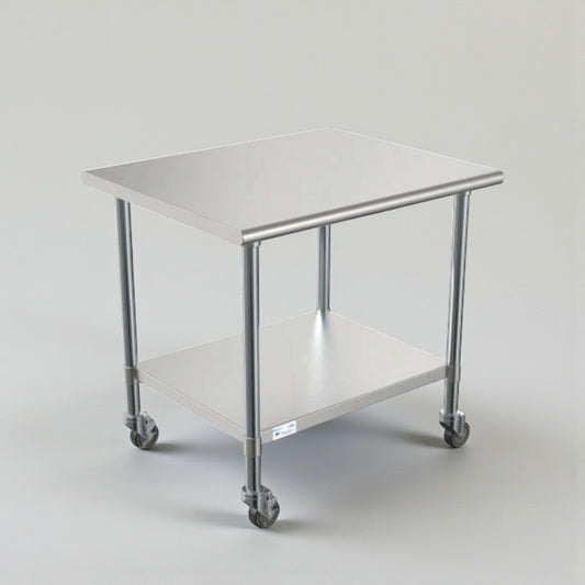 Brand New Premium Condition – KoolMore CT3036-18C – Stainless Steel Commercial Work Table with Casters – 30" x 36" – NSF Listed – Never Used in Original Box
