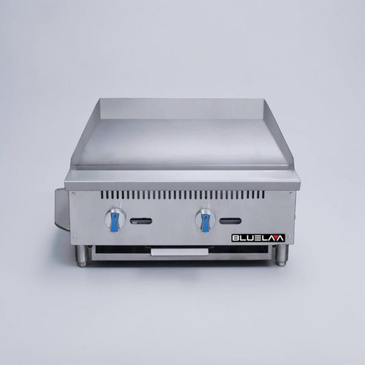 Pristine Condition – Blue Lava BLGM24-24D – 24" Heavy-Duty Commercial Gas Griddle – 1" Plate – 60,000 BTU – Natural Gas – CSA Sanitation Certified – New!