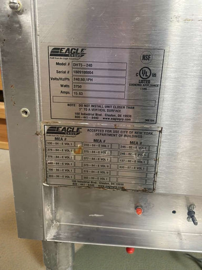 Immaculate Condition – Eagle Group Electric Steam Table with Sneeze Guard -240V /  Single Phase -Fully Tested & Working!