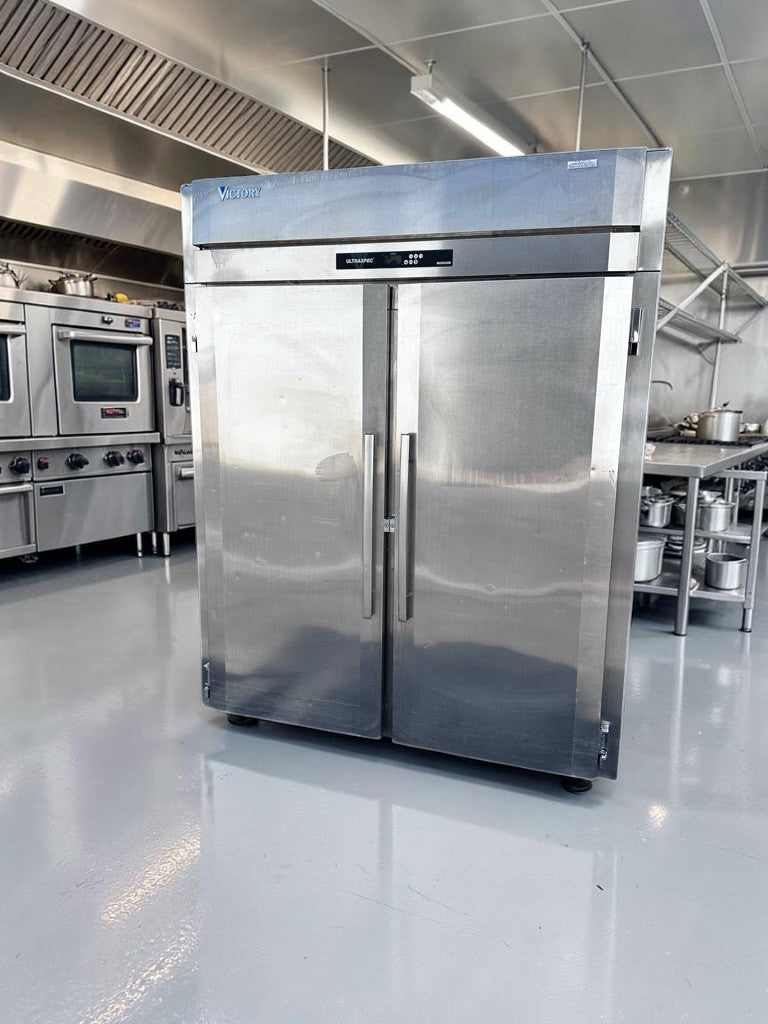 Outstanding Condition – Victory FISA-2D-S1 – 68" Two-Section Commercial Roll-In Freezer – 71 Cu. Ft. – Two Solid Doors – Stainless Steel – Fully Tested & Operational!