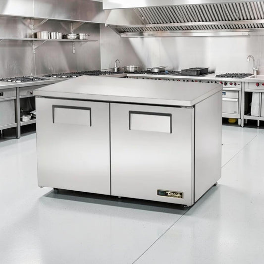 Superior Condition – True TUC-48F-LP-HC – 48 3/8" Low Profile Commercial Undercounter Freezer – Two Solid Doors – R290 – 115V – Fully Tested & Operational!