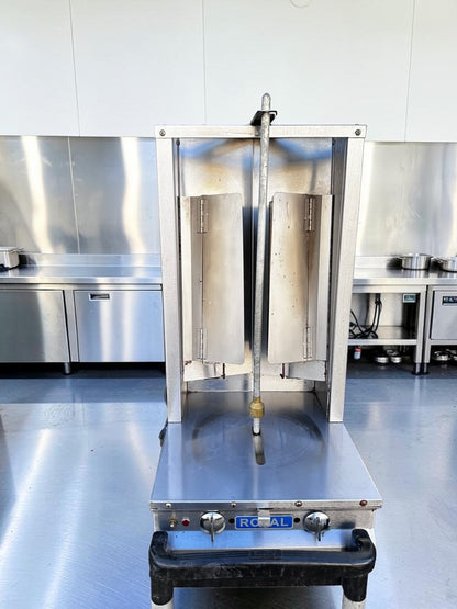 High-Quality Condition – Royal Range RVB-2 – Commercial Two-Burner Vertical Gyro Broiler – Propane Gas – 26,000 BTU – Motorized Rotisserie – NSF Certified – Fully Tested & Operational!