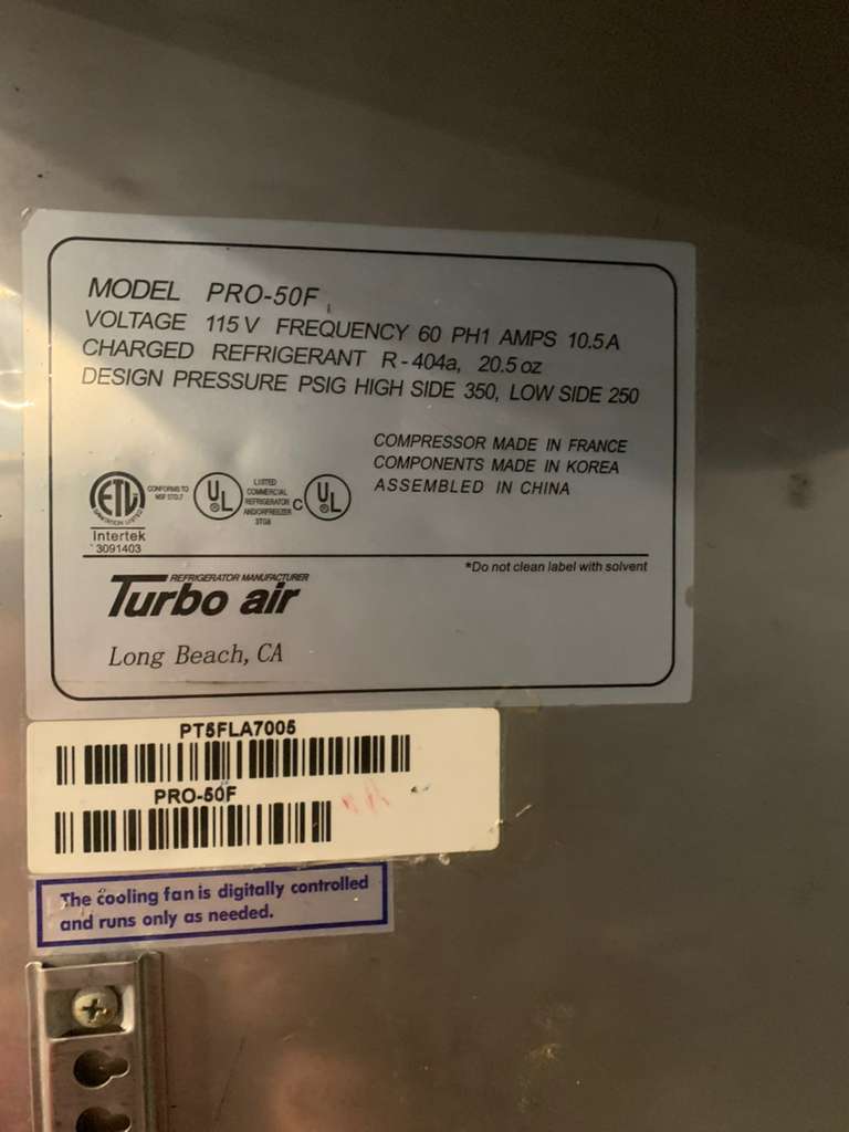 Premium Condition – Turbo Air PRO-50F Commercial 2-Door Reach-In Freezer – 115V – Fully Tested & Working!