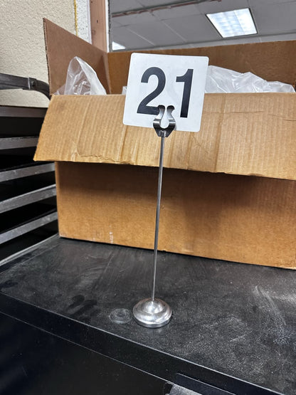 Outstanding Condition – 12″ Commercial Stainless Steel Table Number Stand – Weighted Base – Restaurant Card Holder – Fully Inspected & Ready for Service!