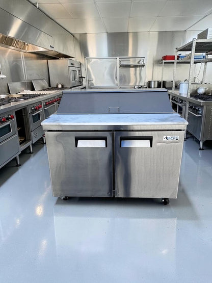 Elite Condition – Avantco APT-48-HC – 47" Commercial Two-Door Refrigerated Sandwich & Salad Prep Table – 12-Pan Capacity – 115V – ETL & NSF Certified – Fully Tested & Operational!