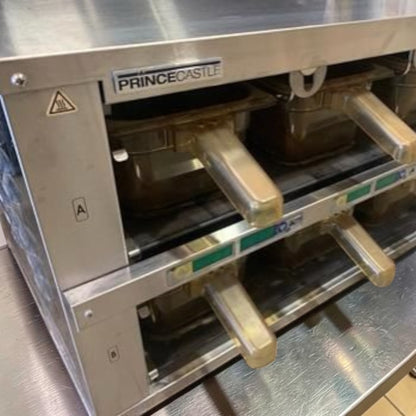 Exceptional Condition – Prince Castle EHBP23 Holding Bin System – Dual Lane Heated Food Holding Station – Stainless Steel – Fully Tested & Operational!