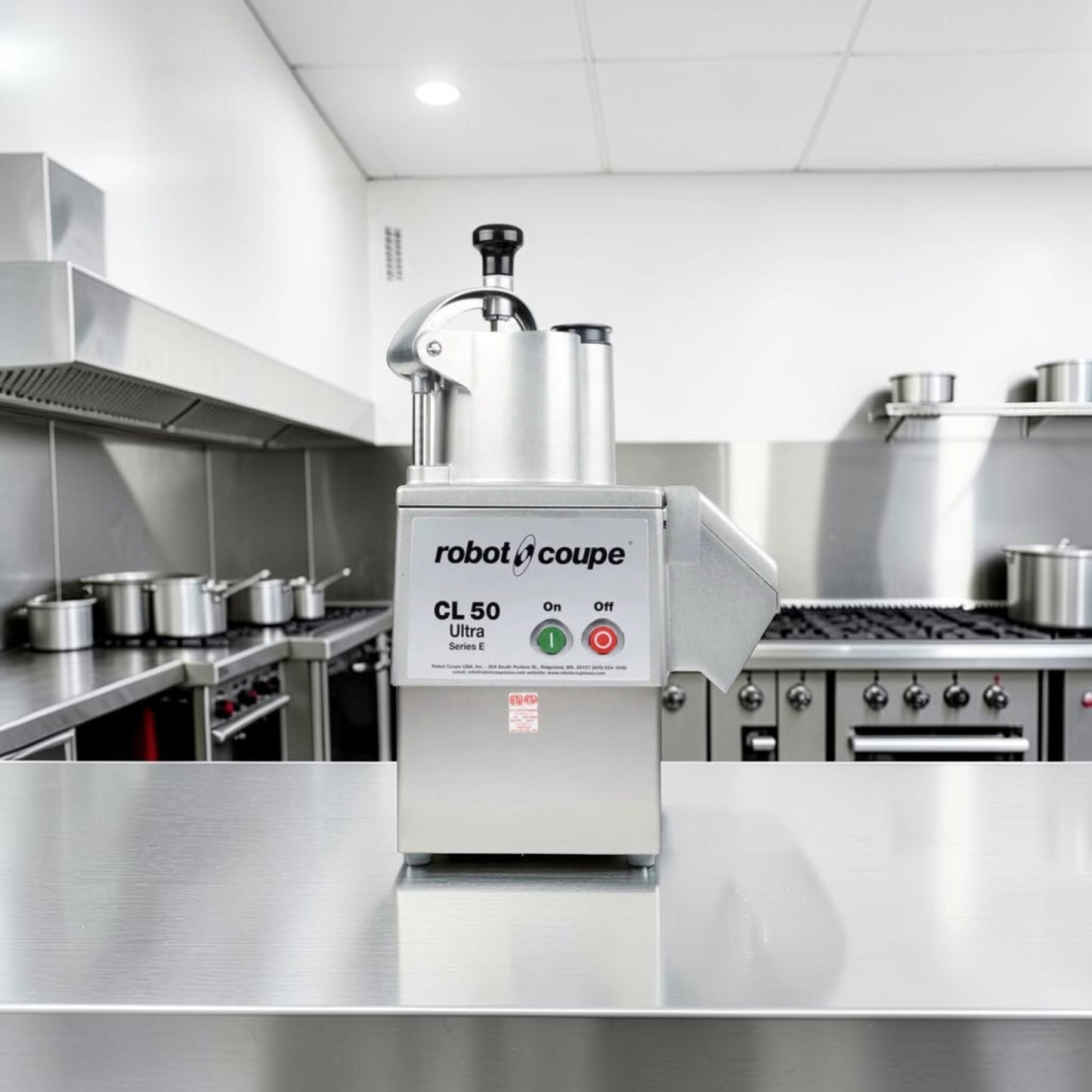 Immaculate Condition – Robot Coupe CL50E Ultra – Continuous Feed Commercial Food Processor – 2 Discs Included – 1 1/2 HP – 120V – ETL Listed – Fully Tested & Operational!