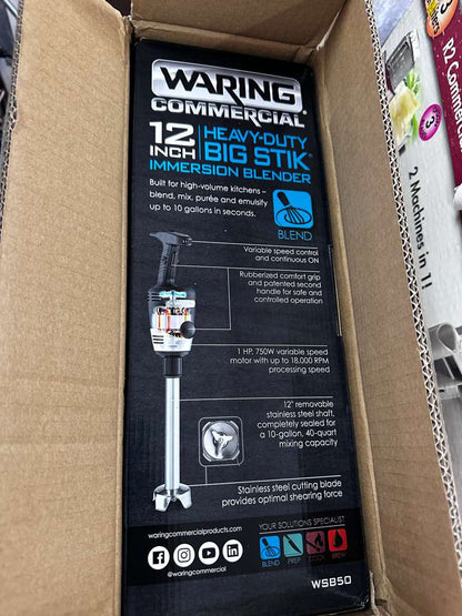 High-Quality Condition – Waring WSB50 – 12" Heavy-Duty Big Stik Immersion Blender – 1 HP – Brand New – Fully Tested & Operational!