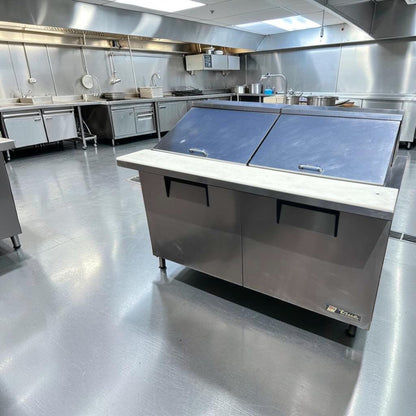 Elite Condition – True TSSU-60-24M-B-ST-HC Mega Top Refrigerated Sandwich Prep Table – 60” – 2 Door – Stainless Steel – Fully Tested & Operational!