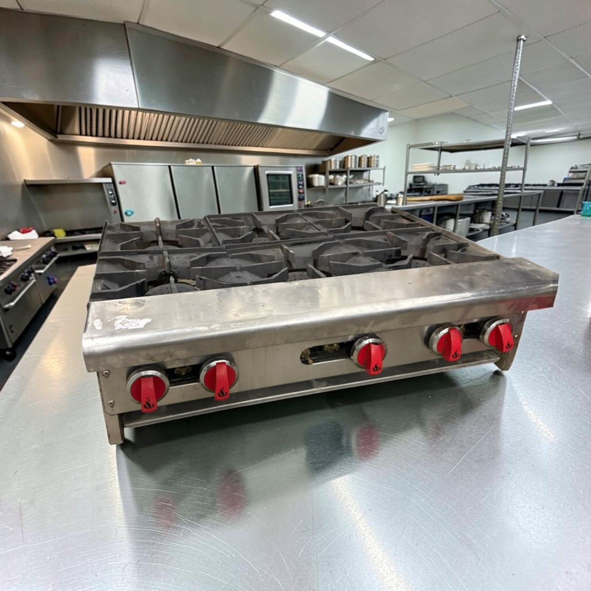 High-Grade Condition – American Range ARHP-36-6 – 36" Heavy Duty Commercial Gas Hot Plate – 6 Open Burners – 192,000 BTU – Fully Tested & Operational!