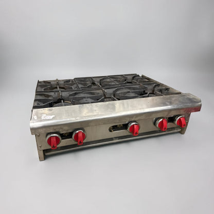 High-Grade Condition – American Range ARHP-36-6 – 36" Heavy Duty Commercial Gas Hot Plate – 6 Open Burners – 192,000 BTU – Fully Tested & Operational!