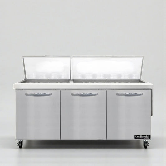 Top-Tier Condition – Continental SW72-30M – 72" Mighty Top Sandwich / Salad Prep Table – 115V – NSF & UL Listed – Fully Tested & Operational!