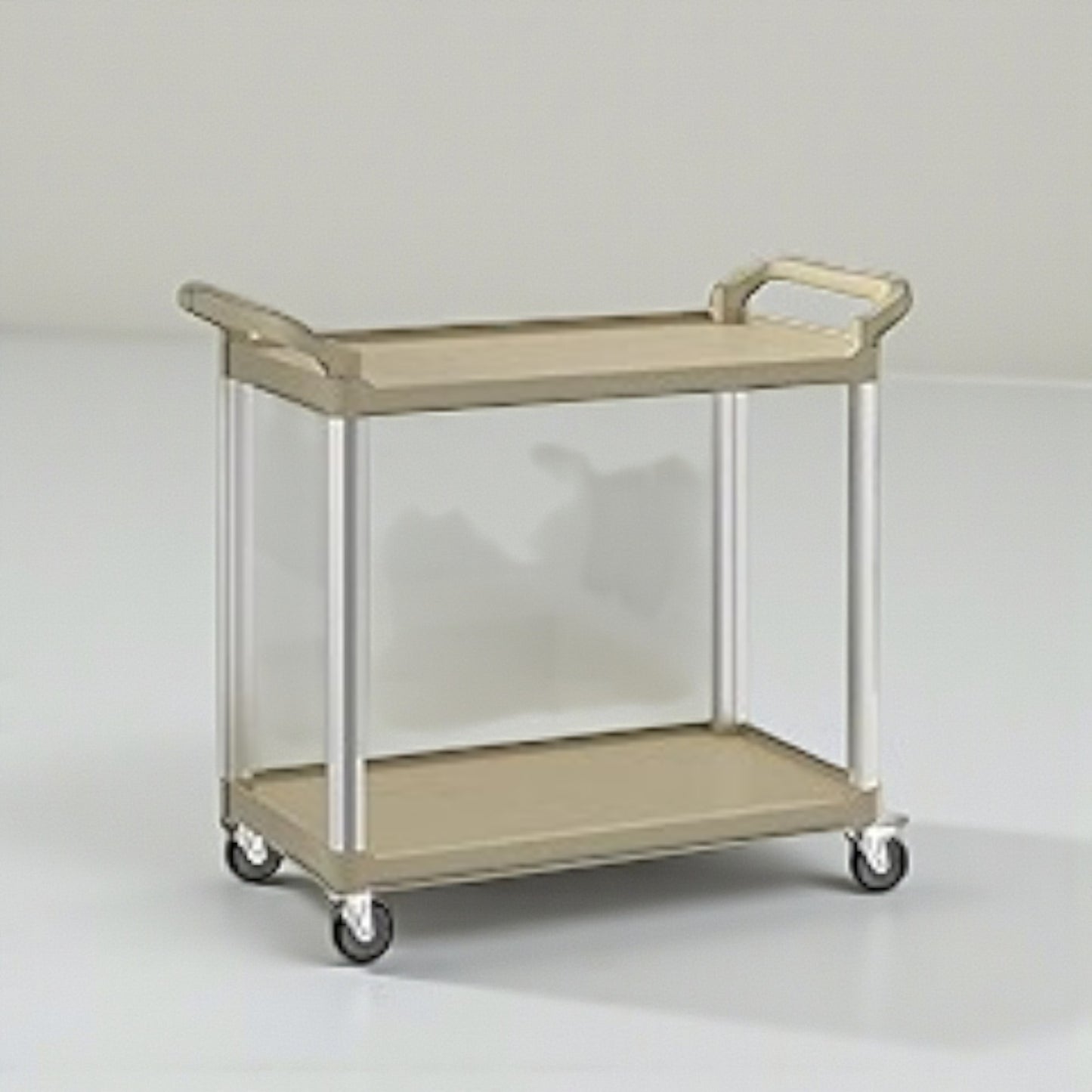 Brand New – Choice Beige Utility / Bussing Cart – 2-Shelf Commercial Service Cart – Factory Sealed & Unused!
