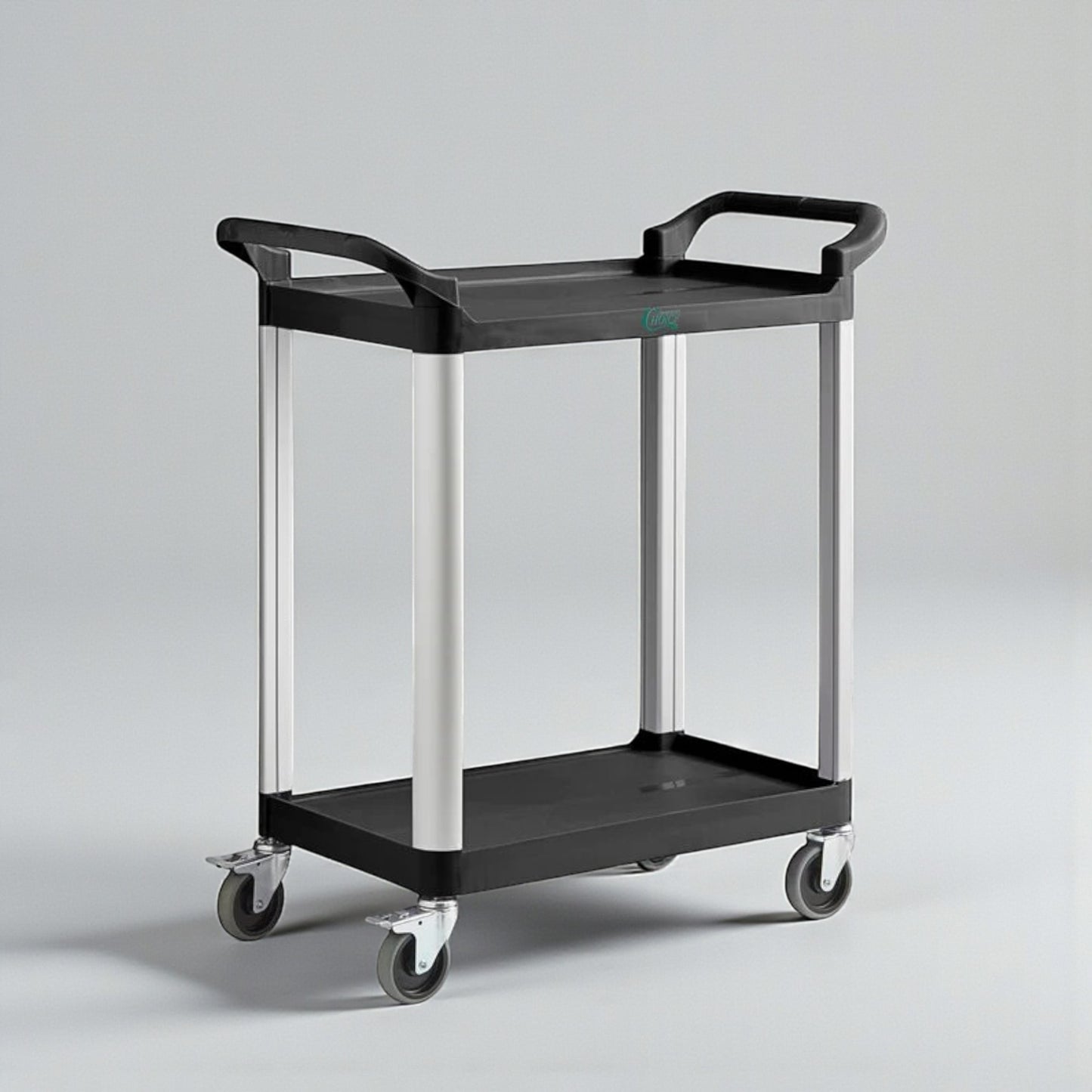 Brand New  – Choice Small 2-Shelf Bus Cart – Black Utility / Service Cart – Brand New – Ready for Immediate Use!