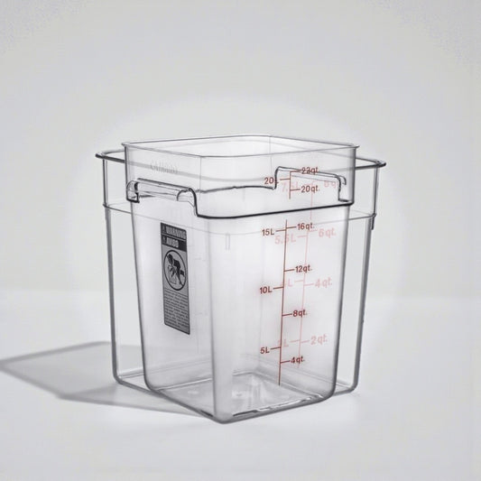 Amazing Find – Cambro CamSquares® Classic 22 Qt. Clear Square Polycarbonate Food Storage Container – NSF – Fully Tested & Ready for Use! (QTY 5)