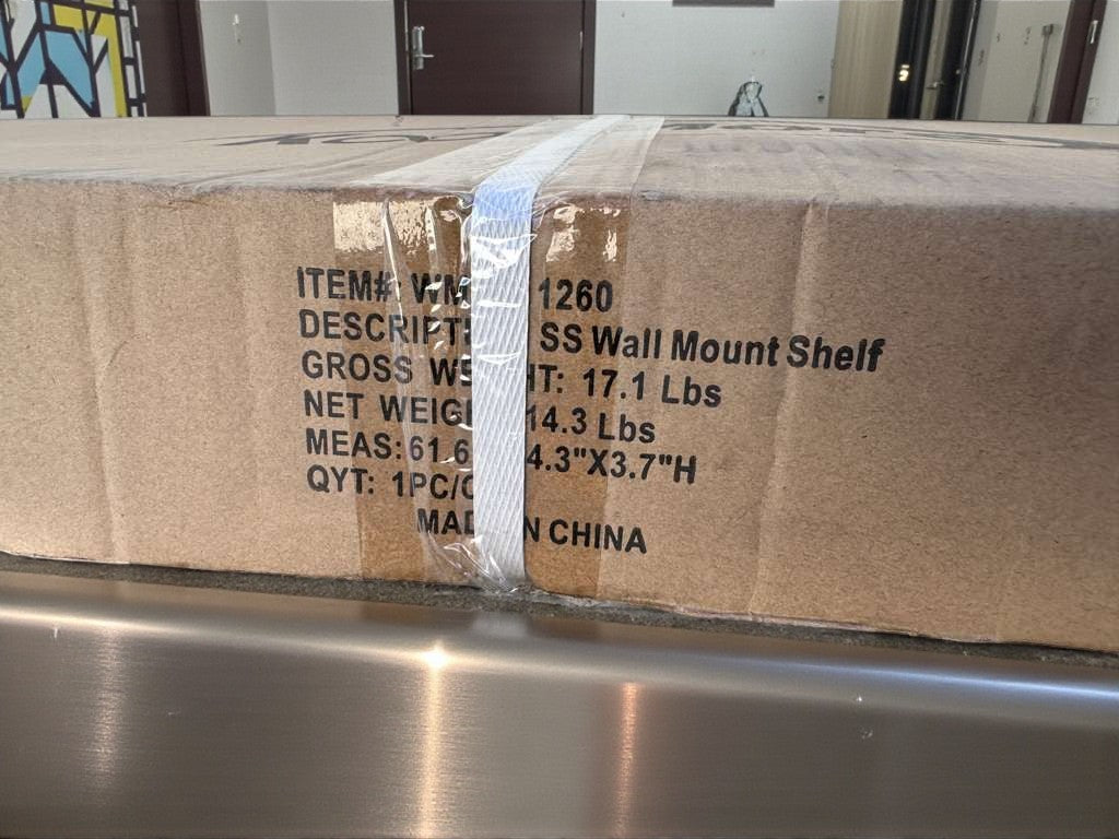 Brand New Premium Condition – KoolMore WMSH-1260 – Commercial Stainless Steel Wall Mount Shelf – NSF Certified – Never Used in Original Box