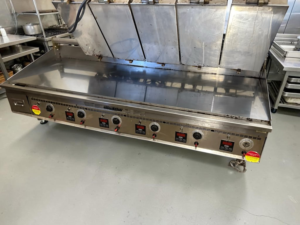 High-Grade Condition – Keating 72x30 MIRACLEAN – 72" Heavy-Duty Commercial Gas Griddle with Top-Side Cooker Attachments – 180,000 BTU – Fully Tested & Operational!