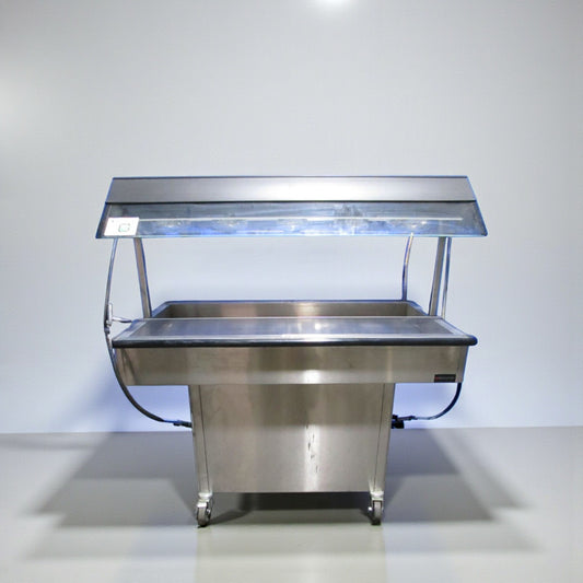 Very Good Condition – Duke E304 – 4-Well Commercial Electric Steam Table with Sneeze Guard – 208V – Fully Tested & Operational!