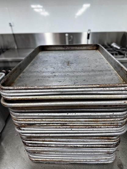 Dependable Condition – 1/2 Size Aluminum Sheet Pans – Commercial Half Size Baking Pans – Quantity 30 – Ready for Commercial Use!