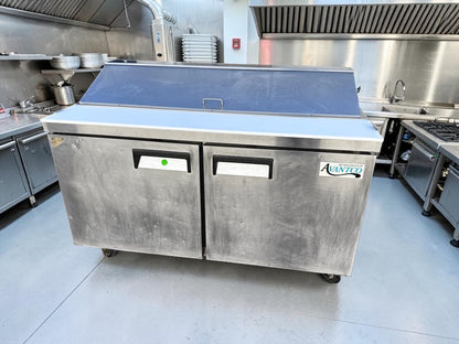 Superior Condition – Avantco SS-PT-60-HC – 60" Two-Door Refrigerated Sandwich / Salad Prep Table – 15 Cu. Ft. – 115V – Fully Tested & Operational!