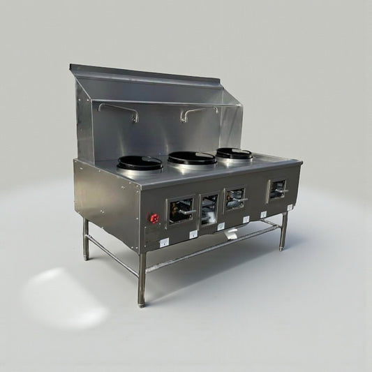 Premium Condition – China Pacific Commercial Gas Wok Range – 3-Ring Burners – NSF Certified – Fully Tested & Operational!