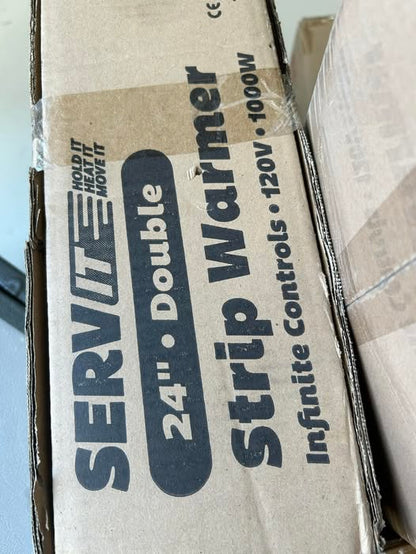 Brand New  – ServIt 24" Double Strip Warmer – Dual Infinite Controls – 120V / 1000W – Brand New!