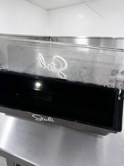 Excellent Condition – Stoli Bar Condiment Caddy – Black Plastic Garnish Tray with Clear Lid – 6-Compartment Bar Organizer – Fully Inspected & Ready for Use!