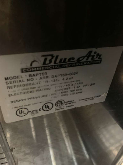 Pristine Condition – Blue Air Commercial Sandwich Prep Table – 115V / Single Phase – Fully Tested & Working!