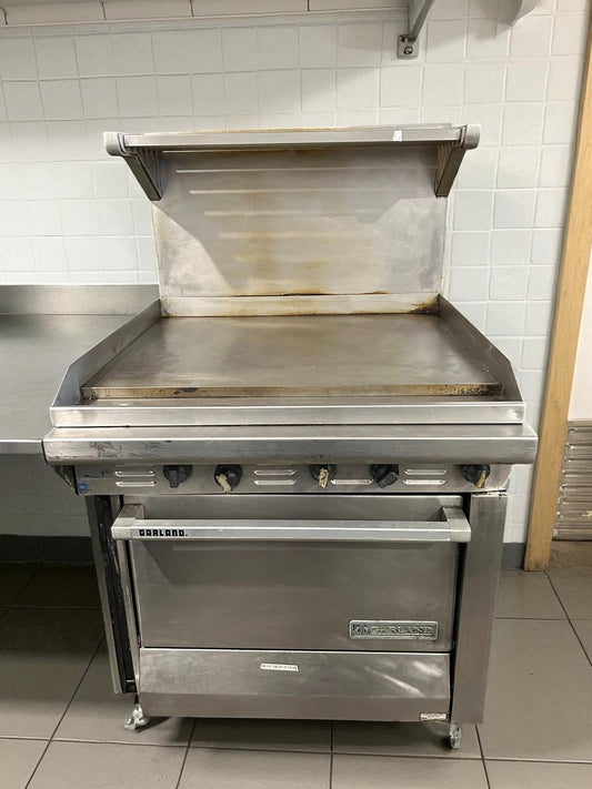 Premium Condition – Garland G36-G36R – 36" Commercial Gas Range with Full Griddle & Standard Oven – Natural Gas – Fully Tested & Operational!