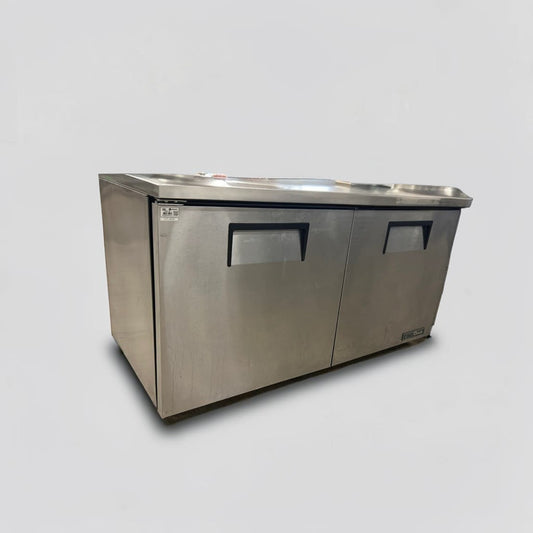 Professionally Maintained Condition – True TUC-60-HC – 60 3/8" Two-Section Undercounter Refrigerator – 15.5 Cu. Ft. – Two Stainless Steel Doors – 115V – Fully Tested & Operational!