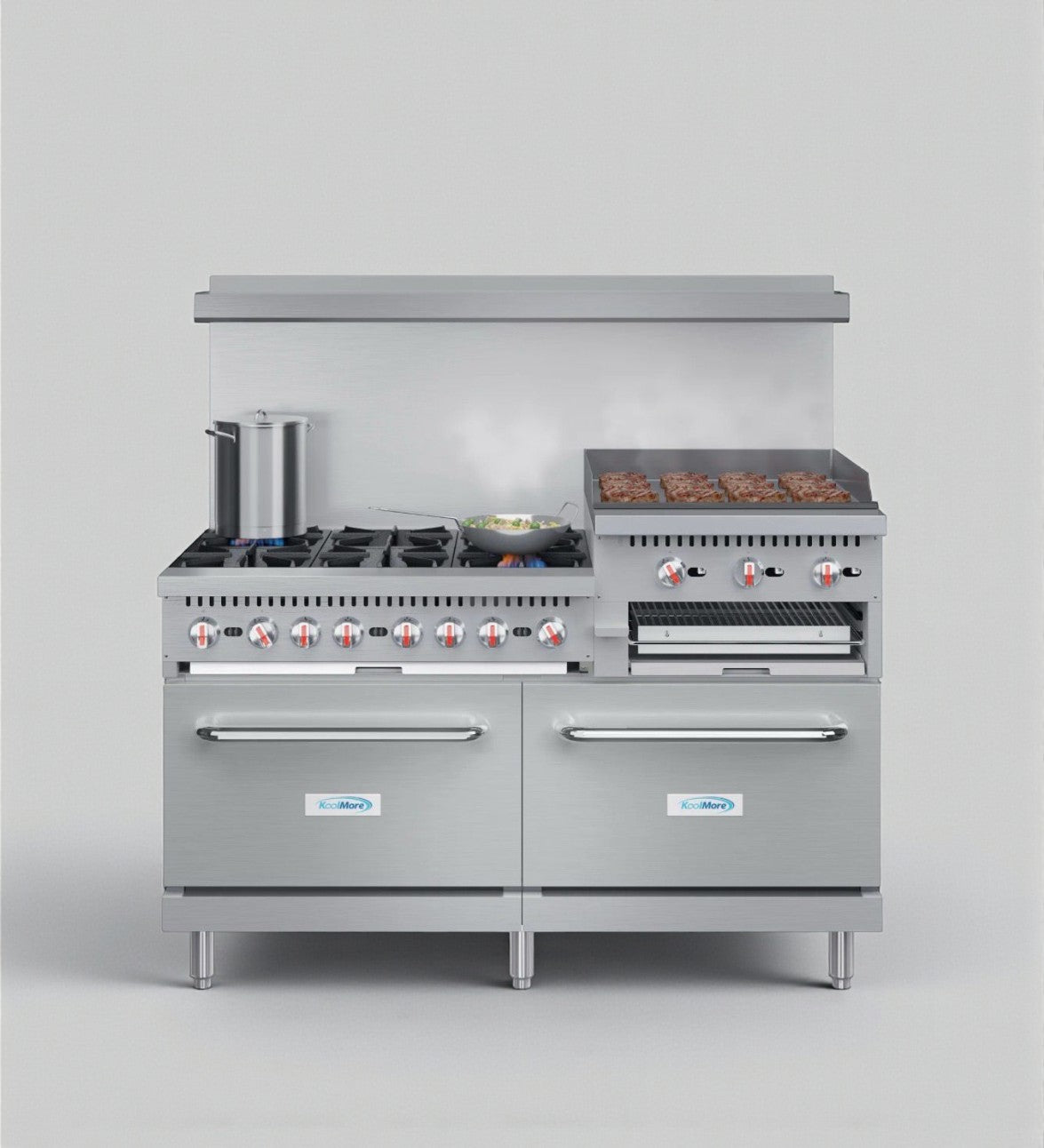 Brand New Condition – KoolMore 60" Commercial Gas Range with Oven, Griddle & Broiler (Scratch & Dent)