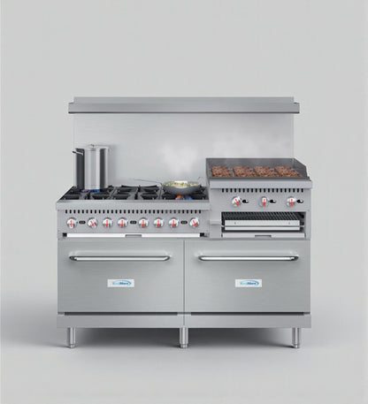 Brand New Condition – KoolMore 60" Commercial Gas Range with Oven, Griddle & Broiler (Scratch & Dent)