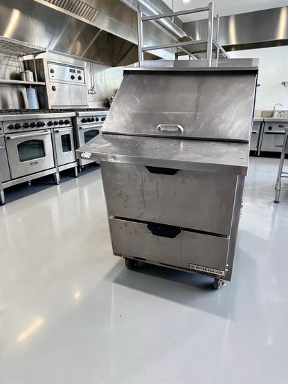 Immaculate Condition – Beverage-Air SPED27HC-12M-B – 27" Mega Top Refrigerated Prep Unit with Drawers – 6.8 Cu. Ft. – 115V – NSF & UL Listed – Fully Tested & Operational!