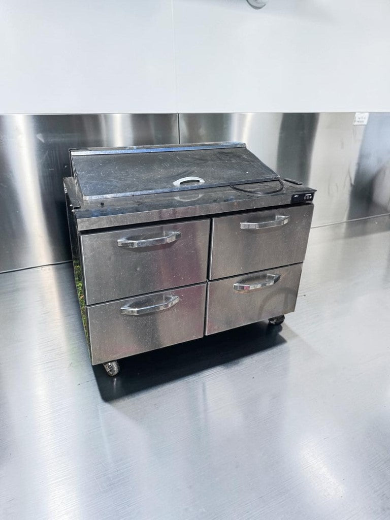 High-Quality Condition – Blue Air BLPT48-D4-HC – 48" Two-Section Sandwich & Salad Prep Table – 4 Drawers – 12 Pan Capacity – 13.1 Cu. Ft. – 115V – ETL / NSF Listed – Fully Tested & Operational!