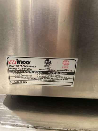 Excellent Condition – Winco FW-S500 Electric Food Warmer – 120V / Single Phase – Fully Tested & Working!
