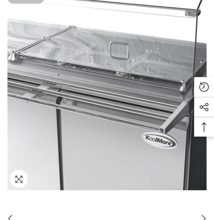 Premium Condition – KoolMore KM-RBT-72CSFG – 70.6" Stainless Steel Commercial Refrigerated Prep Station – 15 Pans w/ Covers – 115V – Fully Tested & Operational!