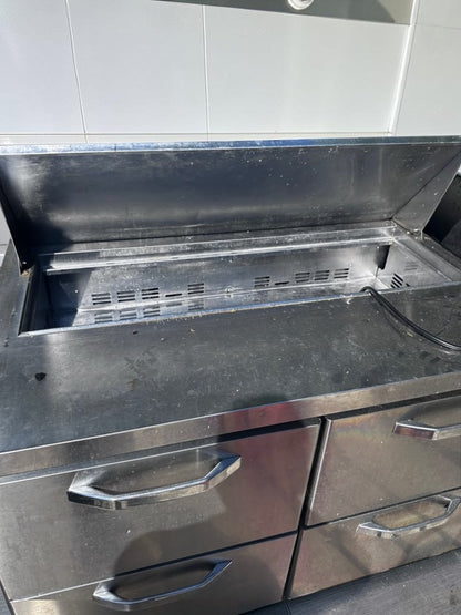 High-Quality Condition – Blue Air BLPT48-D4-HC – 48" Two-Section Sandwich & Salad Prep Table – 4 Drawers – 12 Pan Capacity – 13.1 Cu. Ft. – 115V – ETL / NSF Listed – Fully Tested & Operational!