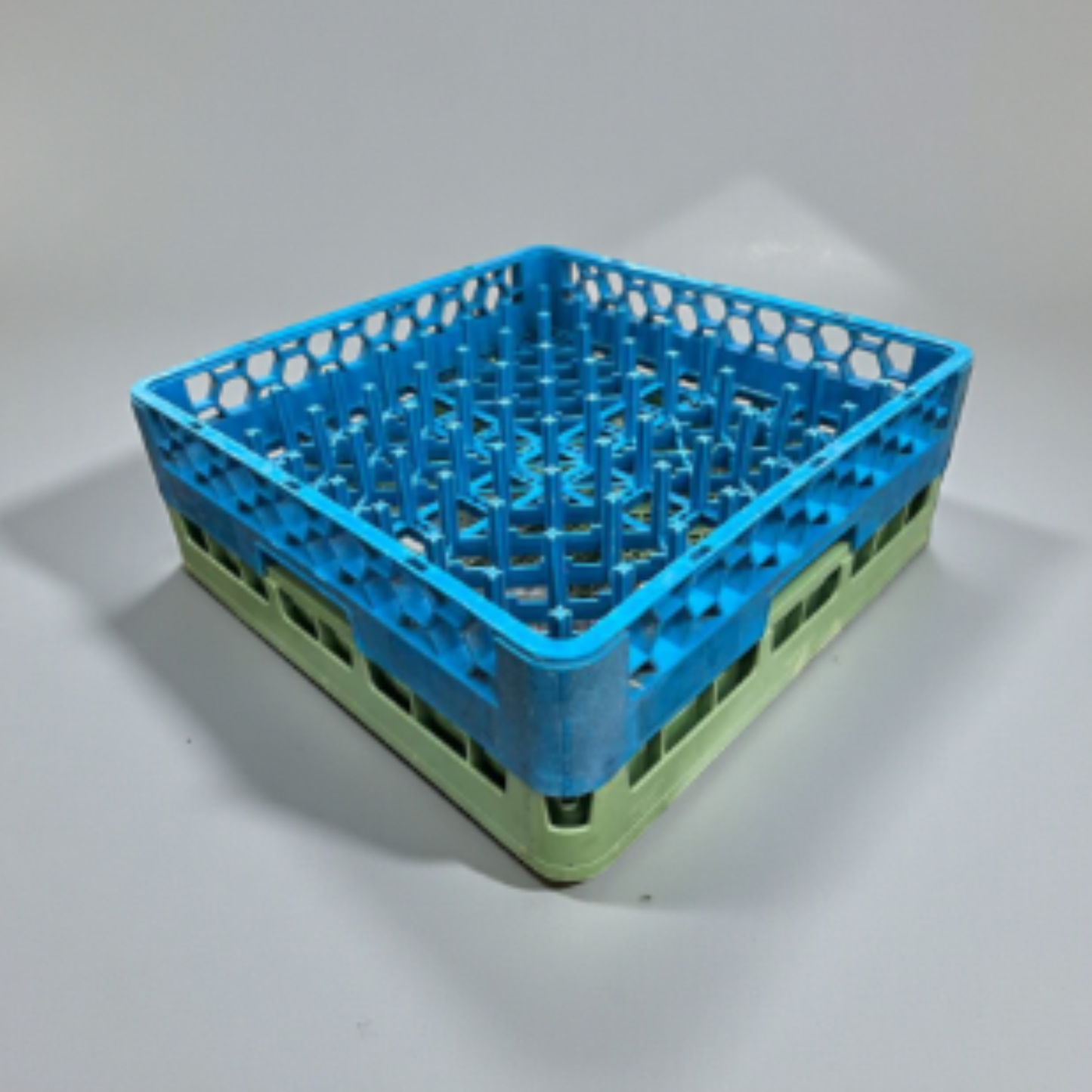 Excellent Condition – Commercial Dishwasher Peg Rack Set – Quantity 2 – Full-Size Dishwashing Racks – Blue / Green – Ready for Use!
