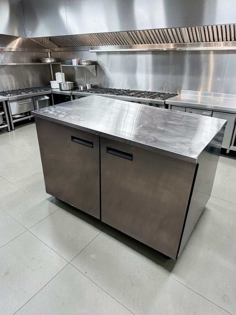 High-Quality Condition – 48" Commercial 2-Door Undercounter Refrigerator – Stainless Steel Worktop – Self-Contained Refrigeration – Fully Tested & Operational!
