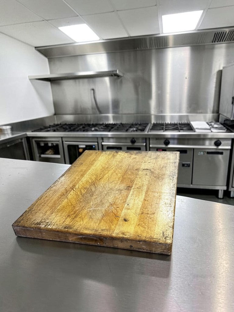 Dependable Condition – Large Maple Butcher Block Cutting Board – Approx. 24" x 18" Chef’s Wood Prep Board with Non-Slip Feet – Ready for Restaurant Use!