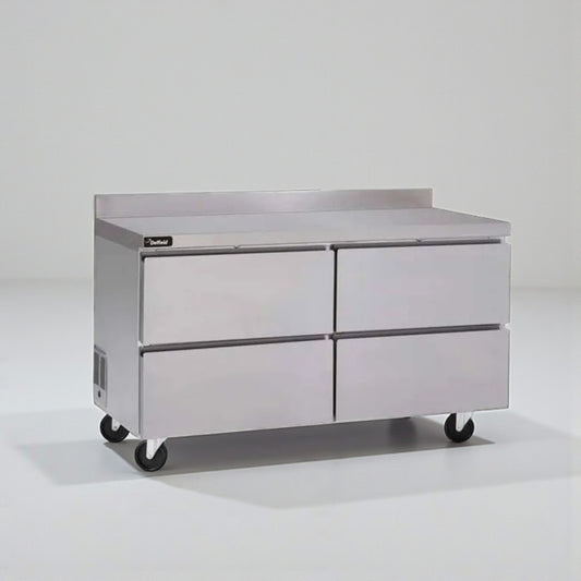 High-Grade Condition – Delfield GUR60BP-D – 4-Drawer Stainless Steel Worktop Refrigerator – 60” Wide – 11.7 Cu. Ft. – UL & NSF Listed – Fully Tested & Operational!