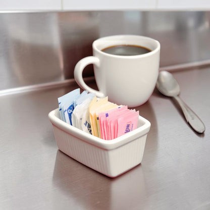 Brand-New Condition – Tuxton BEQ-0452 – Eggshell China Sugar Packet Holders / Caddies – 12 per Case – 36 Pieces Total – Ready for Immediate Service!